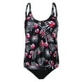 thumbnail image 4 of YOUSNH Ensemble Bikini Deux Pièces Imprimé Maillot de Bain Col Rond Sans Manches Tankinis pour Femmes Rouge TTG, 4 of 8