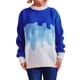 thumbnail image 1 of Gibobby Sueteres Para Mujeres Calientitos Elegantes Suéter casual de manga larga con cuello redondo para mujer con combinación de colores gradual(Azul celeste,M), 1 of 6