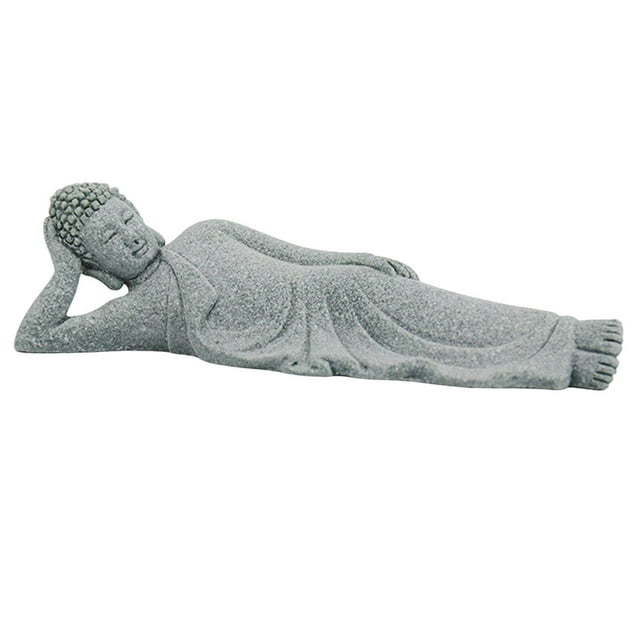 Sleeping Buddha Statue Meditating Figurines Hallway Sandstone Statue Home Sculpture