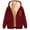 Wine, variant on Meihcang Fleece Hoodie Women Zip Up Hooded Sherpa Lined Jacket Coat Trendy Heart Print Long Sleeve Thicken Winter Warm Outerwear with Pockets Black L