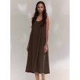 thumbnail image 4 of Women Dresses Spaghetti Strap V Neck Casual Sleeveless Sundress YS8131-Brown S, 4 of 8