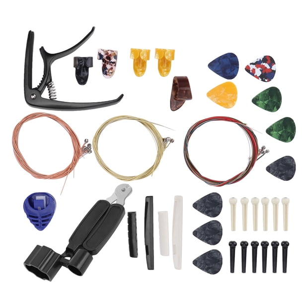 Kit de Accesorios de Guitarra, Kit de Reemplazo de Cuerda de Guitarra acesorio de instrumentos musicales para ukelele para guitarra acústica para guitarra folk