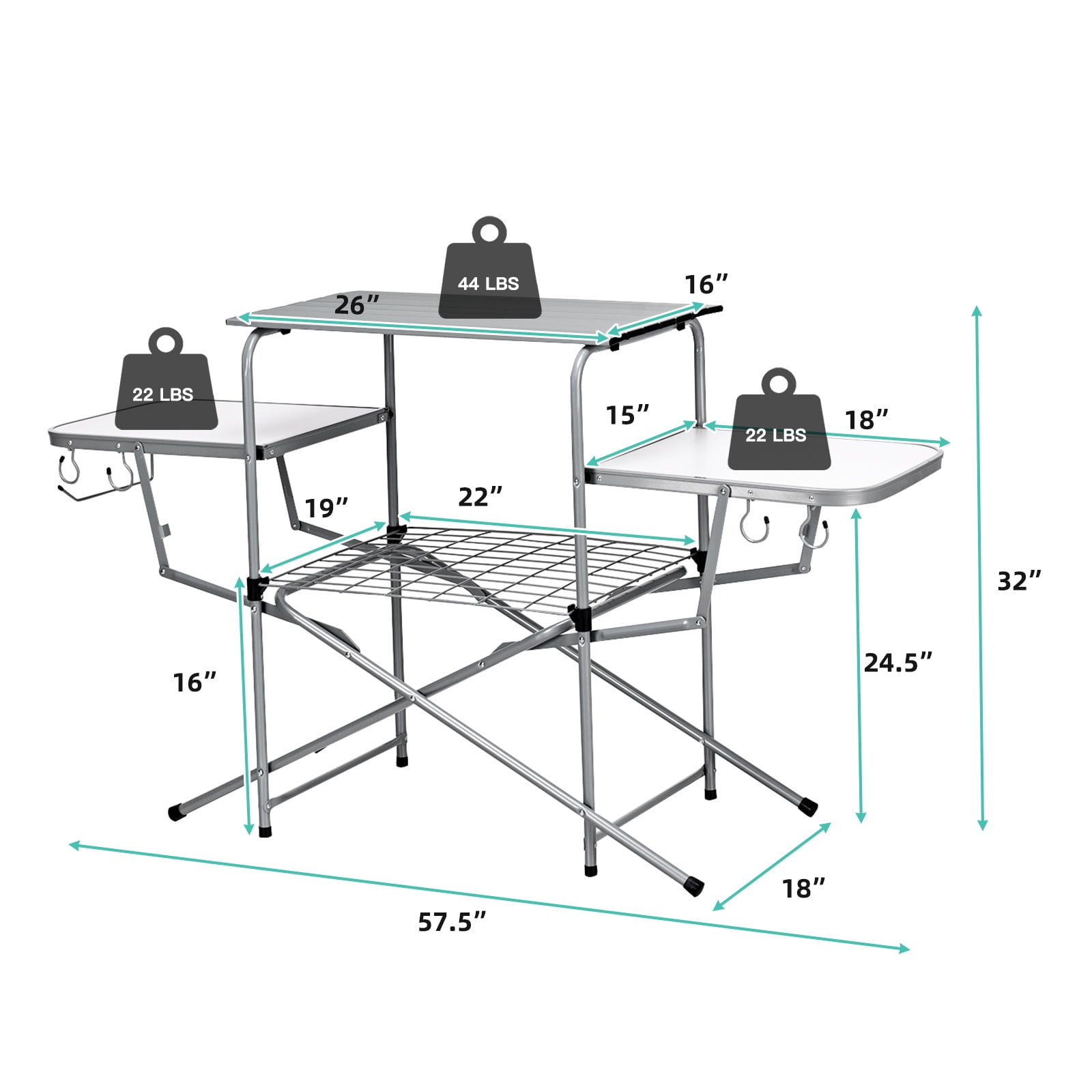 Gymax Fashion Portable Grilling Stand Folding BBQ Table Camping Table with Carrying Bag