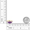 thumbnail image 3 of Gem Stone King 18K Yellow Gold Plated Silver Purple Amethyst 3 Stone Engagement Ring for Women (2.20 Cttw, Gemstone February Birthstone, Available in Size 5, 6, 7, 8, 9), 3 of 3