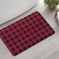 thumbnail image 2 of Red Black Plaid Checkered Pattern Bathroom Rugs Mat,Non Slip Microfiber Bathroom Rug,Rubber Backing,Soft Bathroom Mats for Bathroom Floor,Tub and Shower,17x27in(43x68cm), 2 of 5