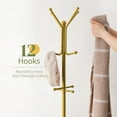 thumbnail image 5 of Coat Rack Freestanding, Coat Tree with Umbrella Holder, Metal Coat Rack Stand with 12 Hooks, Modern Coat Hanger Stand for Entryway, Purse Rack Hat Rack Stand for Living Room Bedroom Office, 5 of 18
