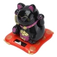 thumbnail image 6 of Wealth Welcoming Cat Solar Powered Cute Lucky Cat with Waving Arm for Home Office CarBlack, 6 of 8