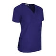thumbnail image 4 of Minty Mint, Women's, Unisex Solid Medical Scrub Set V-Neck Top and Cargo Pants, Purple, XS, 4 of 7