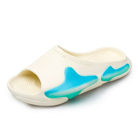 

Lopsie Womens Mens Slippers Non-Slip Quick Drying Open Toe Thick Sole Vanilla Cream Blue Green