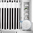 thumbnail image 2 of No Hook Shower Curtain, Black Striped Shower Curtains for Bathroom with See Through Top Window, Modern Farmhouse Black White Stripes Waterproof & Washable Bath Curtain 60"x72", 2 of 9