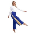thumbnail image 4 of Manyakai Women's Metallic Praise Dance Pants Costume Wide-leg Worship Liturgical Dancewear Prom Party Blue XXL, 4 of 7