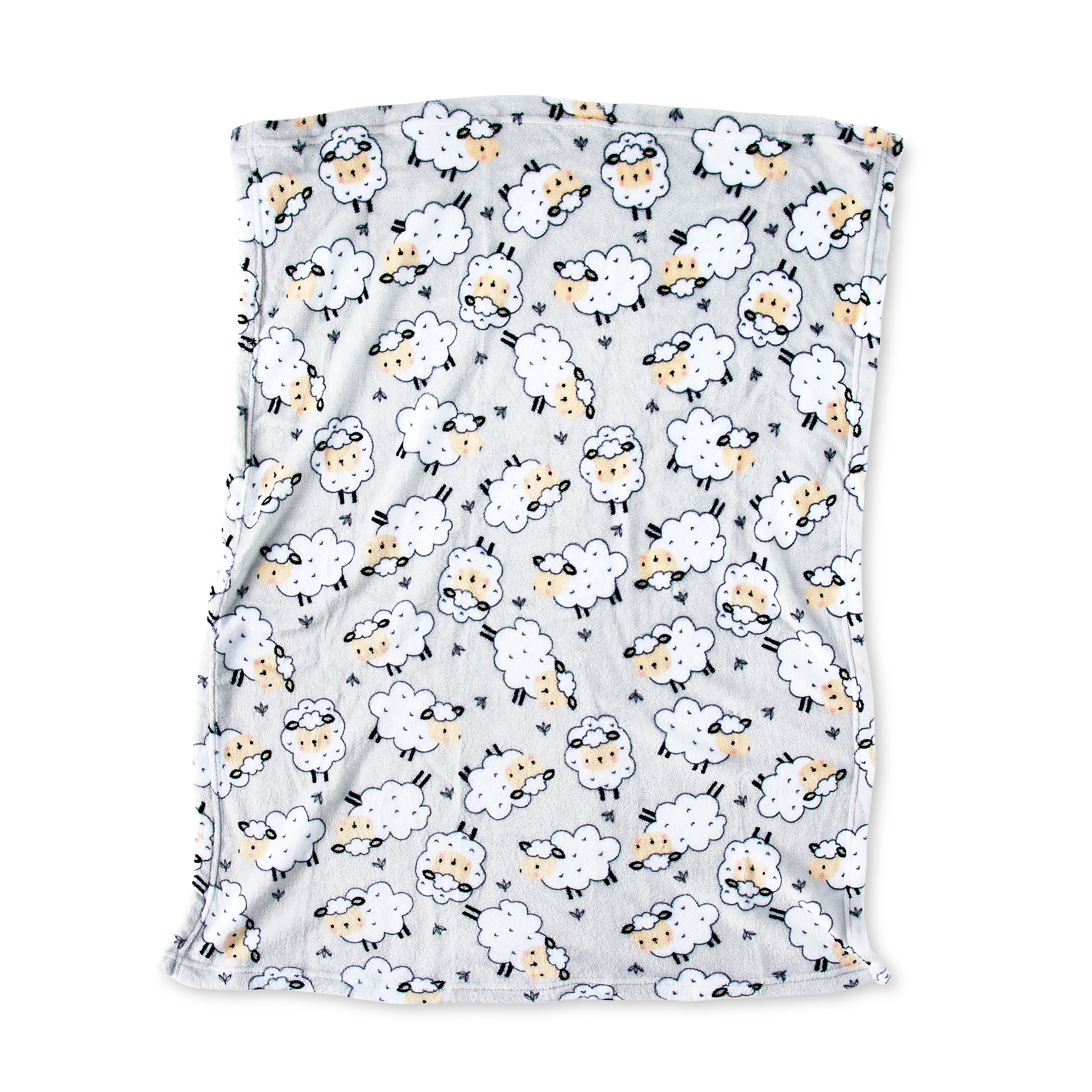 Parent's Choice Grey Sheep Plush Baby Blanket,Infant Unisex, 30" x 36" - image 4 of 8