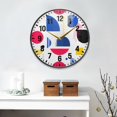 thumbnail image 2 of Yayeee Wall Clock Battery Operated 9.5" Silent Non-Ticking for Living Room, Blue Retro Shapes, 2 of 8