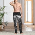 thumbnail image 2 of Sigee Geometric Bull Design print Men's Pajama Pants Lounge Sleep Bottoms with Elastic Waistband and Pockets-Large, 2 of 6