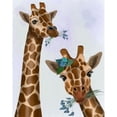 thumbnail image 3 of Fab Funky 12x14 Black Modern Framed Museum Art Print Titled - Chewing Giraffe Duo, 3 of 5