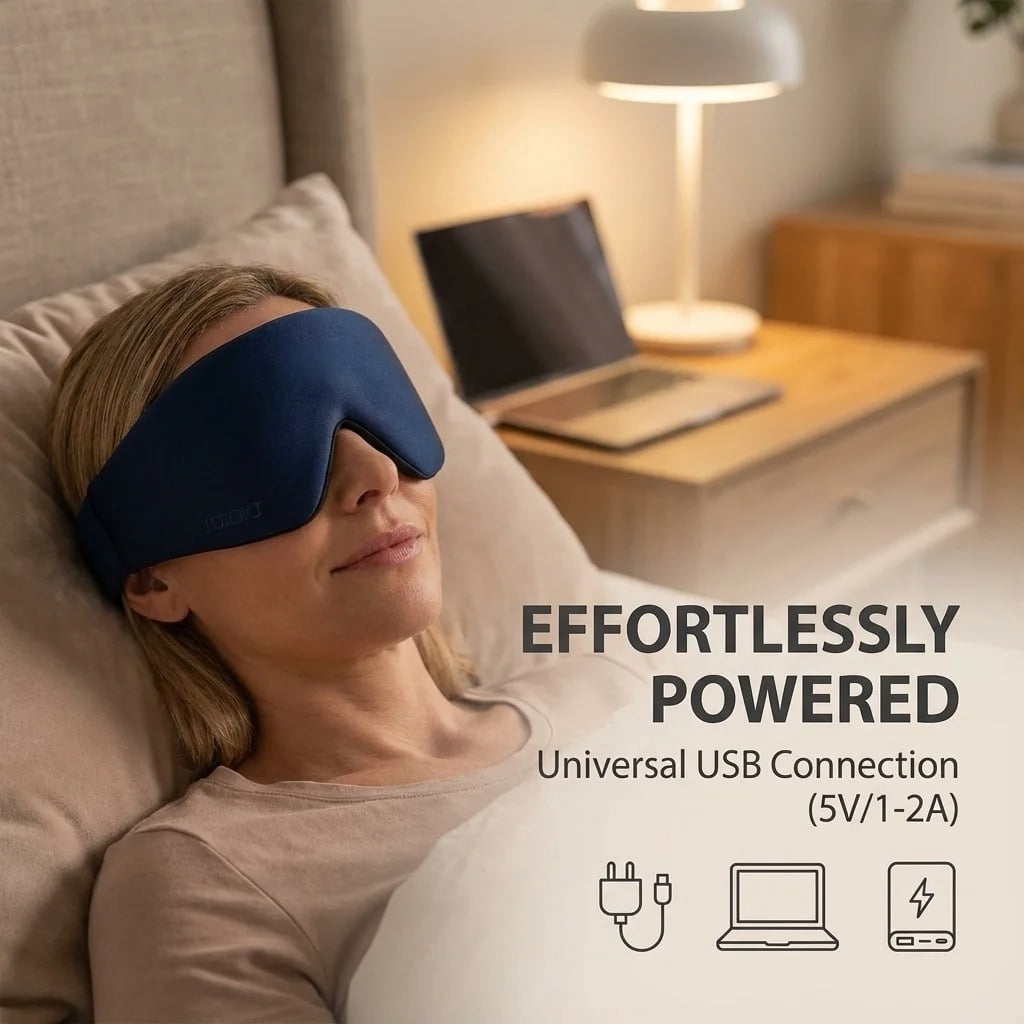 FACEMOON Bluetooth 5.4 Sleep Mask Headphones Soft Wireless Headband Blackout Eye Cover with Microphone
