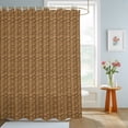 thumbnail image 4 of Shower Curtains for Bathroom, Vintage Rattan Waterproof Fabric Shower Curtain, Minimalist Abstract Wicker Texture Brown Decorative Bathroom Curtain for Bathtub, 72"x78", No Hooks Included, 4 of 9