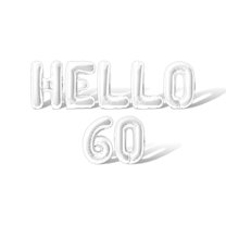 Letter and Number Balloons - HELLO 60 16" Inch Alphabet Letters Foil Mylar Balloon Birthday Party Banner (White)