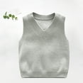 thumbnail image 2 of Dovford Unisex Kids Boys Girls V-Neck Knitted Sweater Vest Sleeveless Spring Vest Coat Students Uniform School Wear Waistcoat, 2 of 4