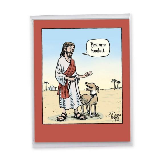 1 Big Funny Get Well Card with Envelope (8.5 x 11 Inch) - You are Heeled Feel Better J6359GWG