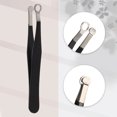 thumbnail image 2 of Unique Bargains 1 Set Round Head Nose Hair Tweezers Nose Hair Trimming Tweezers Black 3.31"x0.35" Eyebrow Clippers, 2 of 5