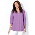 thumbnail image 4 of Catherines Women's Plus Size Petite Light And Airy Y-Neck Blouse, 4 of 6