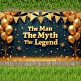 thumbnail image 6 of Glitter Design Birthday Banner Metallic Balloons Event Decoration The Man The Myth The Legend Banner for Birthday Party Father's Day Retirement Celebration, 6 of 7