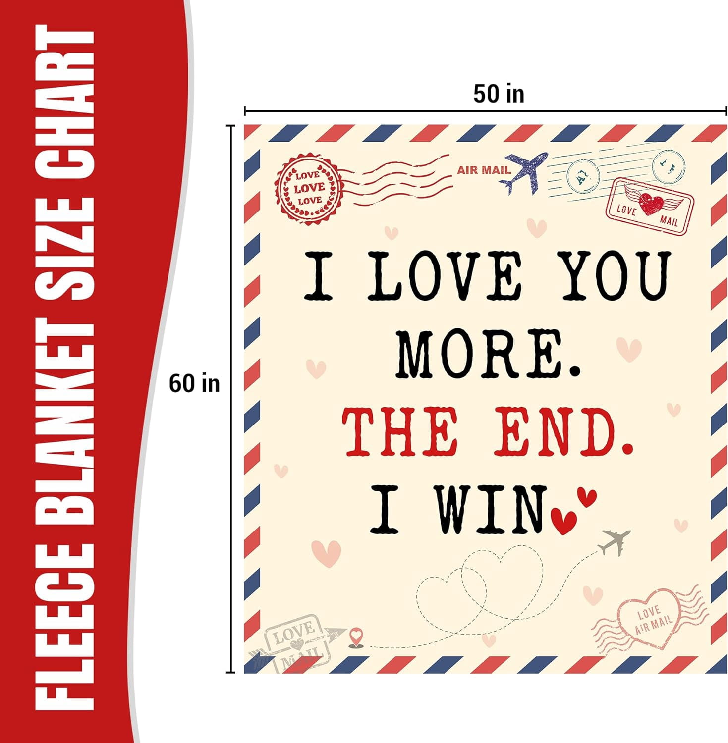 Christmas Anniversary Couple Gifts for Women I Love You More Soft Fleece Throw Blanket 50x60 in Birthday Romantic Gifts for Girlfriend Boyfriend Wife Husband I Love You Gift for Him Her