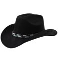 thumbnail image 3 of LILIYA Unisex Western Cowboy Hat with Metal Accent Braided Band Classic Wide Brim Headwear for Western Themed Events and Celebration Gatherings, 3 of 4