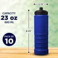 thumbnail image 5 of 10 Plastic Water Bottles Set, 23 oz. - Screw-On Lid, Grip Design - Blue, 5 of 5