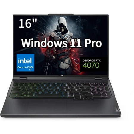Lenovo Legion Pro 5 16" Gaming Laptop, Intel Core i9-13900HX,NVIDIA GeForce RTX4070, 64GB DDR5, 4TB SSD,Backlit Keyboard,Grey, Windows 11 Pro