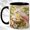 Black, variant on Crested Nesting Bird Coffee Mug, Bird Family Mug, Ceramic 11 oz