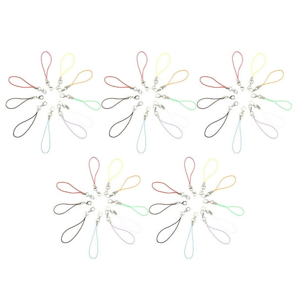 50 piezas Correas de encanto celular Cierras de langosta Lariat Cable Lanyards