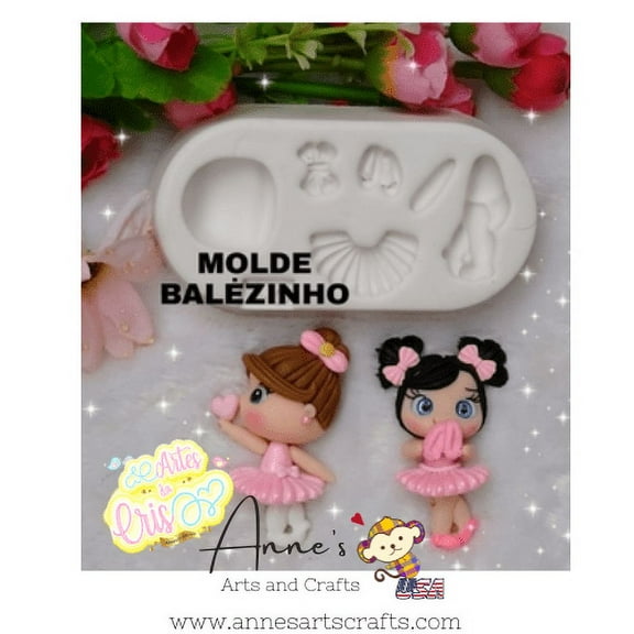 Silicone Molde Bal�zinho - Baby Ballerina - Artes da Cris Collection