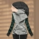 thumbnail image 4 of Pntutb moda mujer Casual impreso manga larga con capucha prendas de vestir Patchwork suelta camiseta otoño blusa tops Pntutb Pntutb-6150, 4 of 6