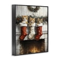 thumbnail image 2 of Stupell Industries Cottage Christmas Kittens in Stockings Black Framed Giclee Art, 11 x 14, by Arlington Prints, 2 of 7