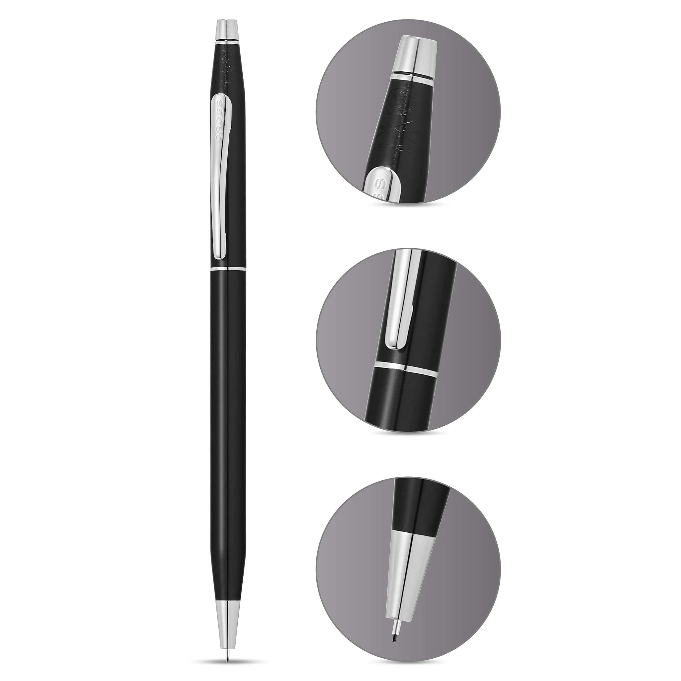 Cross Classic Century Black Lacquer with Polished Chrome Appointments 0.7mm Pencil