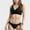 Black, variant on Women's Crisscross Front Bikini Top with V-Neckline and Wide Straps for a Sleek Supportive Fit - Small, Yellow