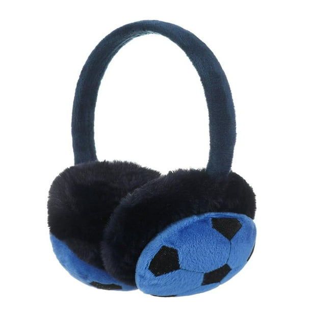 Naiovety Orejeras de invierno para niños, calentadores de orejas de dibujos animados para niños, cómodas orejeras plegables anti-parabrisas Kits de decoración para fiestas Azul oscuro