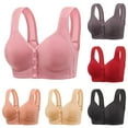 thumbnail image 2 of VISALY Front Closure Bras for Women, New Breathable Hole Cup Front Button Mother Underwear Summer Gathering Back with out Ring Adjustment Large Size Bra, Wireless Bra, Bras (Red, 80), 2 of 10