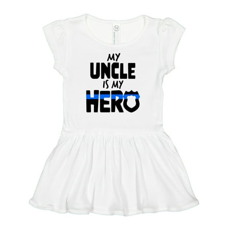 

Inktastic My Uncle is My Hero Police Officer Family Gift Baby Girl Dress