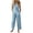 #02 Blue 【Mix & Match: Stock Up on Your Favorite Colors】, variant on Women's Soft Fabric Button Down Jumpsuit, Mid Waist Body Shaping Casual Fit, Side Pockets Comfortable Solid Color, For Work Day Errands Vacation Everyday Wear | TruHer,Pink XL