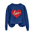 thumbnail image 4 of Baqcunre Valentine'S Day Shirts For Women Love Women's Love Printed Round Neck Long Sleeve Top(Blue S-XXL),Long Sleeve Shirts For Women Graphic Tees For Women Holiday Tops For Women 2023 Womens Tops, 4 of 4