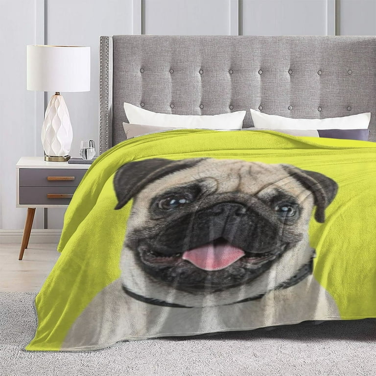 Pug Fleece Blanket Kids Pet Blanket Dog Plush Blanket Soft Blanket 50