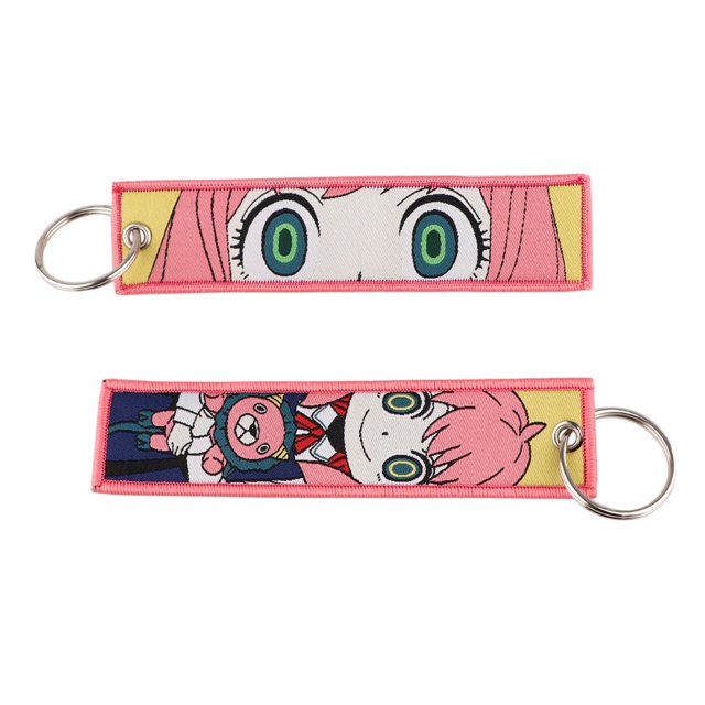 Anime Key Tag Japanese Embroidery Jet Tag Cars Keychain Men Women Key Ring Holder Jewelry Accessories Gift 1PCS 19