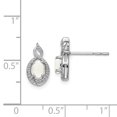 thumbnail image 2 of 925 Sterling Silver Created Opal Diamond Stud Earrings Ball Button Birthstone October Gemstone Fancy, 2 of 6