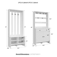 thumbnail image 2 of RichYa 2-Piece Hall Tree with Bench & Shoe Cabinets,Freestanding Coat Rack with Drawers for Entryway, Living Room, White(AB), 2 of 6