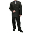 thumbnail image 3 of Sharp Luxurious 2pc Men's Double Breasted Pinstripe Suit w/1 Pair of Socks - Black 58R, 3 of 6