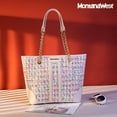 thumbnail image 6 of Montana West MEDIUM Tote Bag for Women Quilted Chain Handbags Shoulder Purse, Beige, 6 of 7