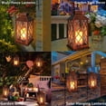 thumbnail image 5 of Take Me 11" Bronze Solar Lantern Outdoor Garden Hanging Lantern Waterproof LED Plastic Garden Flickering Flameless Candle Mission Lights for Table,Outdoor,Party, 5 of 10